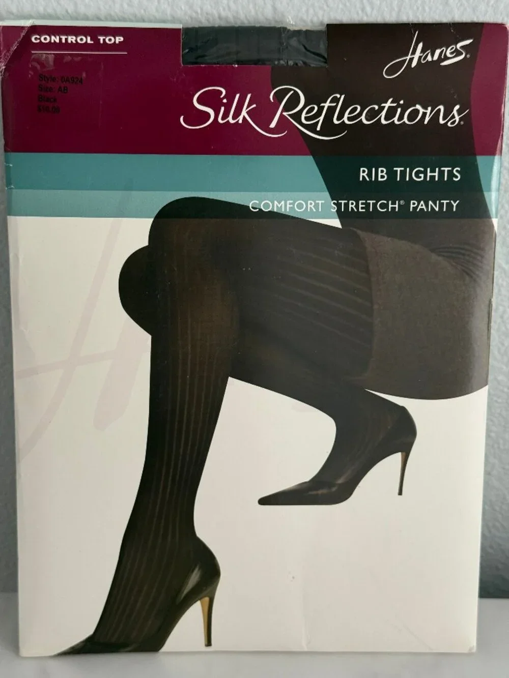 HANES Silk Reflections Rib Tights Size AB